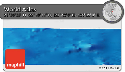 Physical Panoramic Map of the Area around 21° 53' 23" N, 124° 10' 30" E