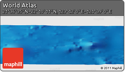 Physical Panoramic Map of the Area around 21° 53' 23" N, 124° 10' 30" E