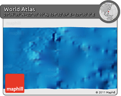 Physical 3D Map of the Area around 21° 53' 23" N, 125° 1' 30" E