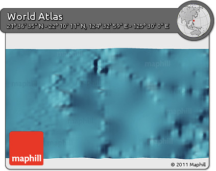 Satellite 3D Map of the Area around 21° 53' 23" N, 125° 1' 30" E