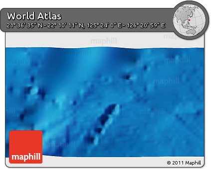 Physical 3D Map of the Area around 21° 53' 23" N, 125° 52' 30" E