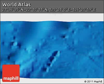 Physical 3D Map of the Area around 21° 53' 23" N, 125° 52' 30" E