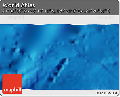Physical 3D Map of the Area around 21° 53' 23" N, 125° 52' 30" E