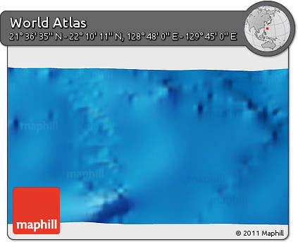 Physical 3D Map of the Area around 21° 53' 23" N, 129° 16' 30" E