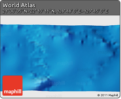 Physical 3D Map of the Area around 21° 53' 23" N, 129° 16' 30" E