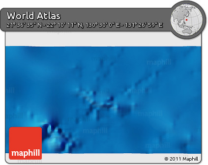 Physical 3D Map of the Area around 21° 53' 23" N, 130° 58' 29" E