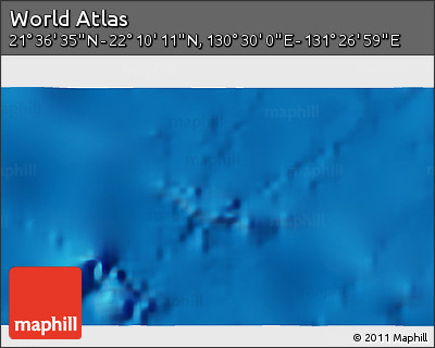 Physical 3D Map of the Area around 21° 53' 23" N, 130° 58' 29" E