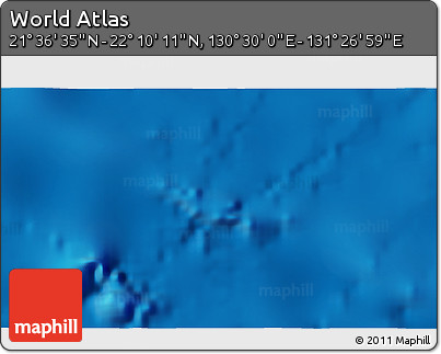 Physical 3D Map of the Area around 21° 53' 23" N, 130° 58' 29" E