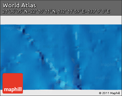 Physical 3D Map of the Area around 21° 53' 23" N, 132° 40' 30" E