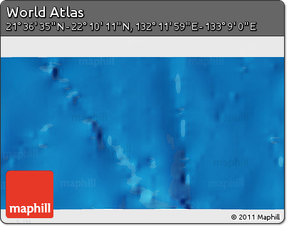 Physical 3D Map of the Area around 21° 53' 23" N, 132° 40' 30" E