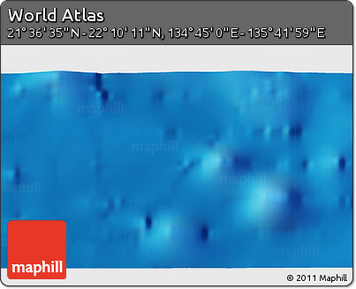 Physical 3D Map of the Area around 21° 53' 23" N, 135° 13' 29" E