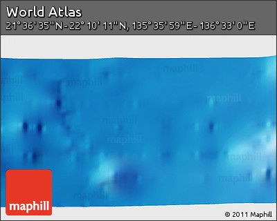 Physical 3D Map of the Area around 21° 53' 23" N, 136° 4' 29" E
