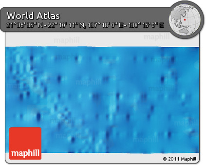 Physical 3D Map of the Area around 21° 53' 23" N, 137° 46' 30" E