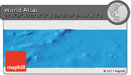 Physical Panoramic Map of the Area around 21° 53' 23" N, 140° 19' 29" E