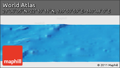 Physical Panoramic Map of the Area around 21° 53' 23" N, 140° 19' 29" E