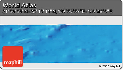 Physical Panoramic Map of the Area around 21° 53' 23" N, 140° 19' 29" E