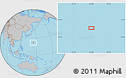 Gray Location Map of the area around 21° 53' 23" N, 144° 34' 29" E