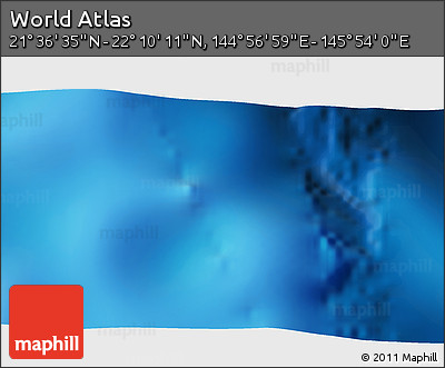 Physical 3D Map of the Area around 21° 53' 23" N, 145° 25' 30" E