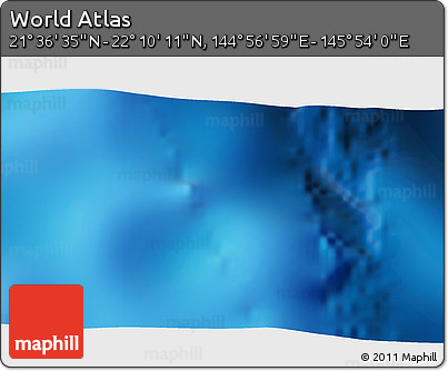 Physical 3D Map of the Area around 21° 53' 23" N, 145° 25' 30" E