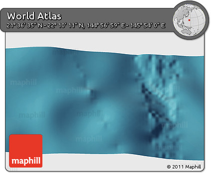 Satellite 3D Map of the Area around 21° 53' 23" N, 145° 25' 30" E
