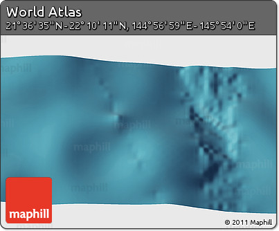 Satellite 3D Map of the Area around 21° 53' 23" N, 145° 25' 30" E