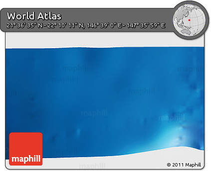 Physical 3D Map of the Area around 21° 53' 23" N, 147° 7' 30" E