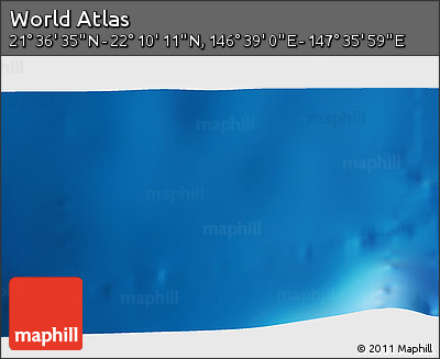 Physical 3D Map of the Area around 21° 53' 23" N, 147° 7' 30" E