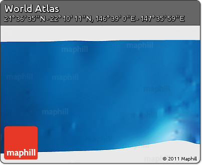 Physical 3D Map of the Area around 21° 53' 23" N, 147° 7' 30" E