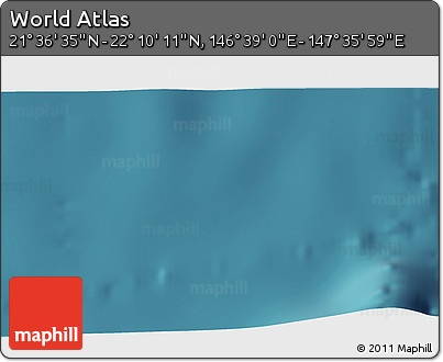 Satellite 3D Map of the Area around 21° 53' 23" N, 147° 7' 30" E