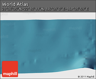 Satellite 3D Map of the Area around 21° 53' 23" N, 147° 7' 30" E