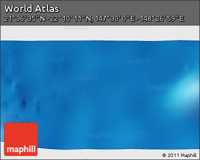 Physical 3D Map of the Area around 21° 53' 23" N, 147° 58' 29" E