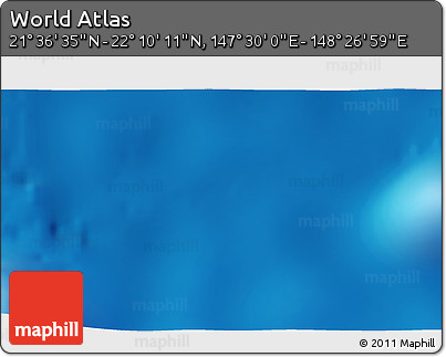 Physical 3D Map of the Area around 21° 53' 23" N, 147° 58' 29" E