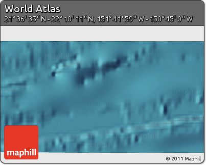 Satellite 3D Map of the Area around 21° 53' 23" N, 151° 13' 29" W