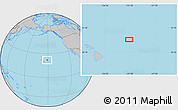Gray Location Map of the area around 21° 53' 23" N, 151° 13' 29" W