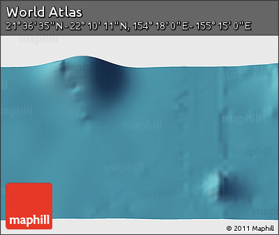 Satellite 3D Map of the Area around 21° 53' 23" N, 154° 46' 30" E
