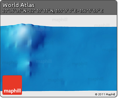 Physical 3D Map of the Area around 21° 53' 23" N, 155° 37' 30" E