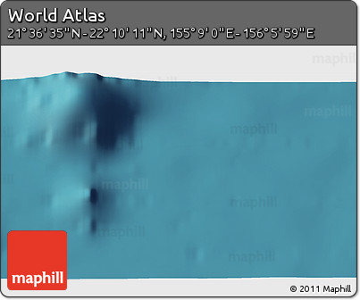 Satellite 3D Map of the Area around 21° 53' 23" N, 155° 37' 30" E