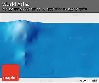 Shaded Relief 3D Map of the Area around 21° 53' 23" N, 155° 37' 30" E