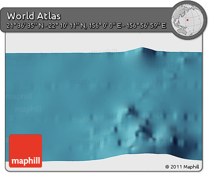 Satellite 3D Map of the Area around 21° 53' 23" N, 156° 28' 29" E
