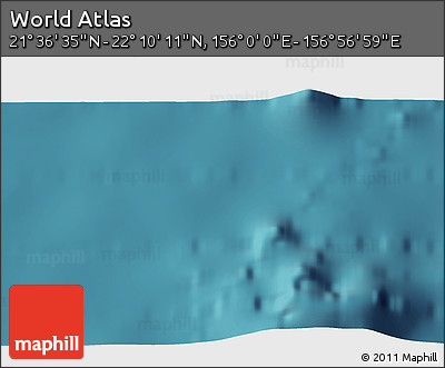 Satellite 3D Map of the Area around 21° 53' 23" N, 156° 28' 29" E