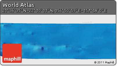 Physical Panoramic Map of the Area around 21° 53' 23" N, 157° 19' 29" E