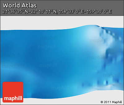 Physical 3D Map of the Area around 21° 53' 23" N, 159° 1' 30" E
