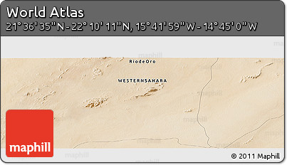 Satellite Panoramic Map of the Area around 21° 53' 23" N, 15° 13' 29" W