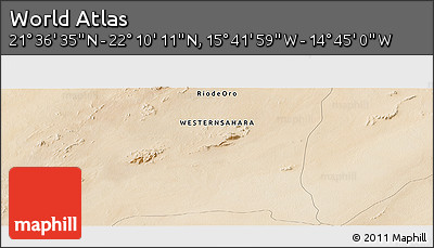 Satellite Panoramic Map of the Area around 21° 53' 23" N, 15° 13' 29" W