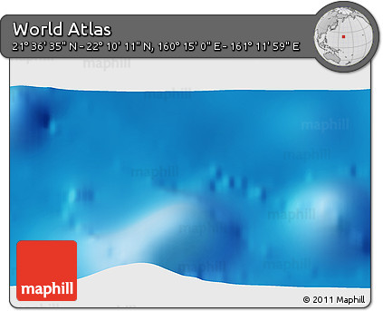 Physical 3D Map of the Area around 21° 53' 23" N, 160° 43' 29" E