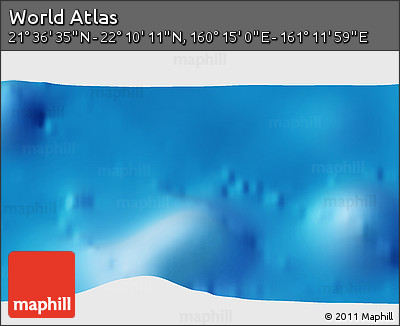 Physical 3D Map of the Area around 21° 53' 23" N, 160° 43' 29" E