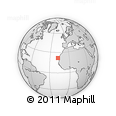 Outline Map of the Area around 21° 53' 23" N, 17° 46' 29" W, rectangular outline