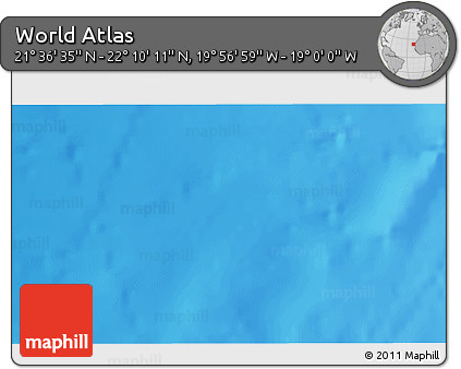 Physical 3D Map of the Area around 21° 53' 23" N, 19° 28' 30" W