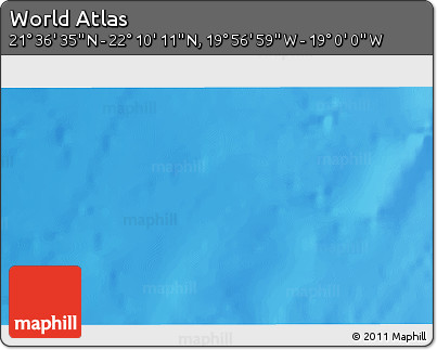 Physical 3D Map of the Area around 21° 53' 23" N, 19° 28' 30" W