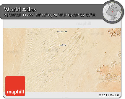 Satellite 3D Map of the Area around 21° 53' 23" N, 20° 28' 30" E